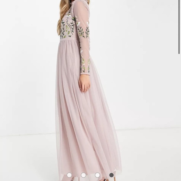 Asos Frock and Frill Prom/Bridesmaid Dress in Dusty Mauve - Picture 2 of 2